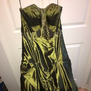 Olive green gown